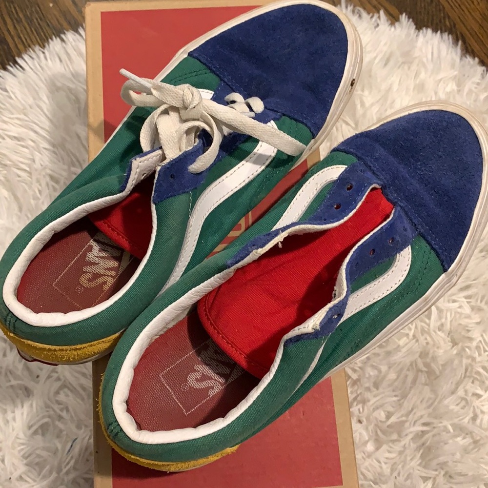 multicolored vans.